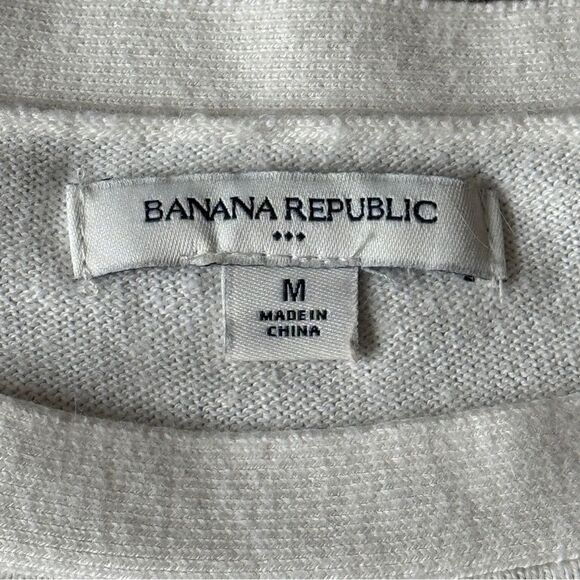 Banana Republic Sweater White/Mustard Yellow Striped w/Buttons EUC Size Medium - Picture 4 of 7